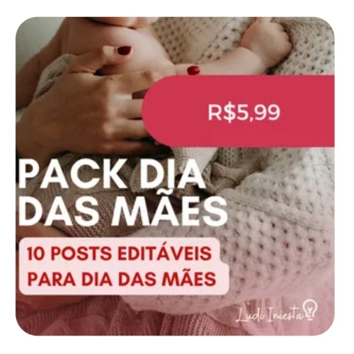 Pack dia das mães rede social