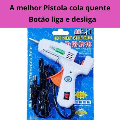 pistola cola quente botão de liga e deliga
